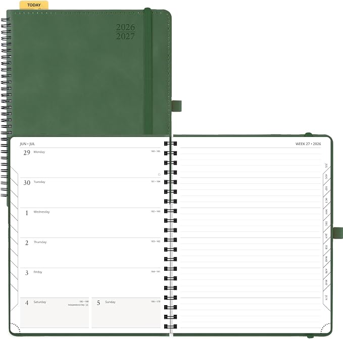 POPRUN Weekly Planner 2026-2027, Large-8.5" x 10.5", Academic Agenda 2026-2027 by POPRUN