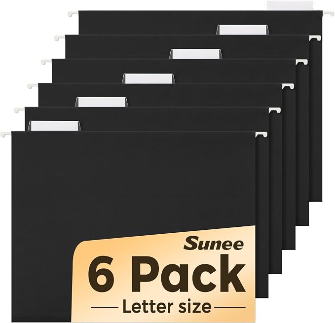 SUNEE 6 Pack Hanging File Folders, Hanging File Folders Letter Size by SUNEE