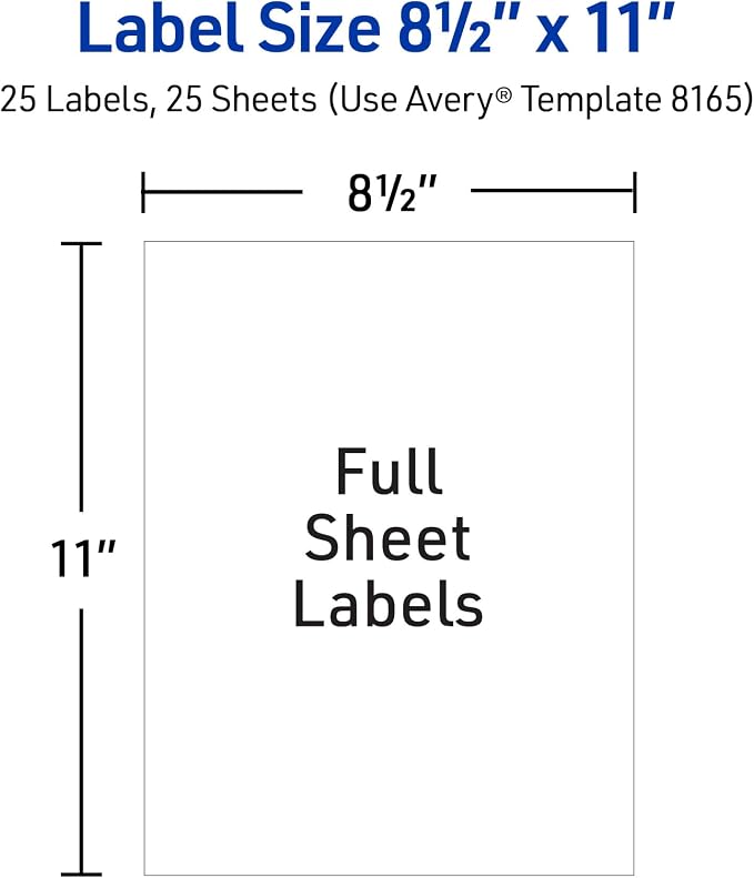 Avery Full-Sheet Printable Shipping Labels, 8.5" x 11" Customizable Stickers - Image 5