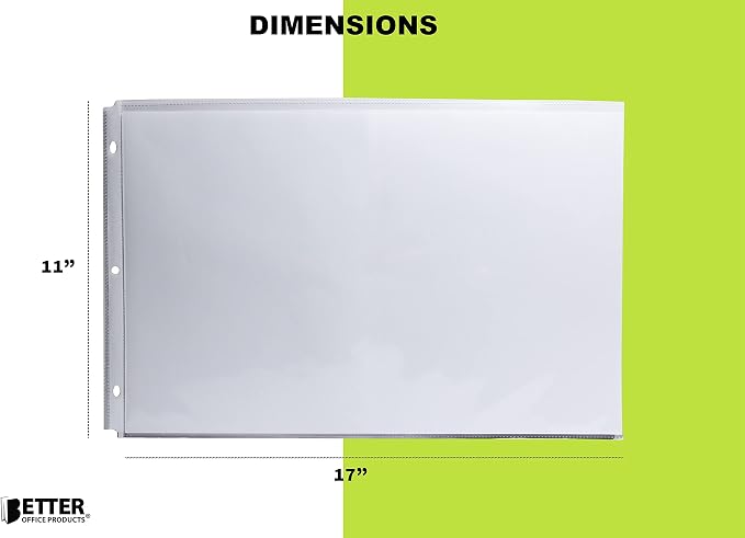 GOLD SEAL 100 Pack 11x17 Inch Heavyweight Diamond Clear Sheet Protectors - Image 4