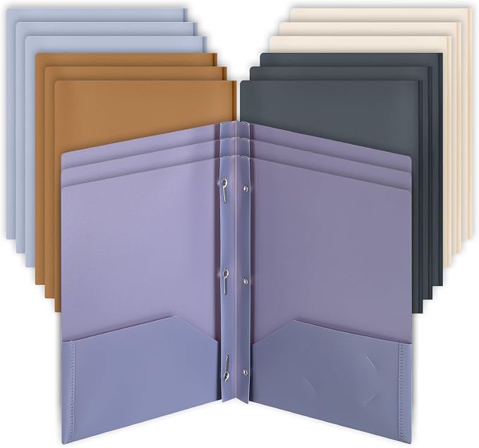 Mr. Pen- Plastic Folders with Pockets and Prongs, 15 Pack, Letter Size | by MrPen