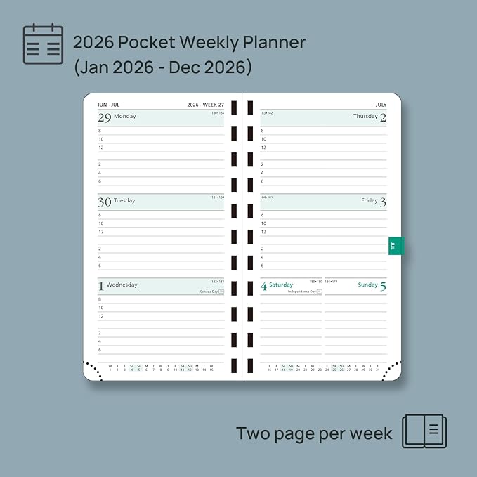 POPRUN 2026 Pocket Planner Weekly and Monthly Calendar - Image 3