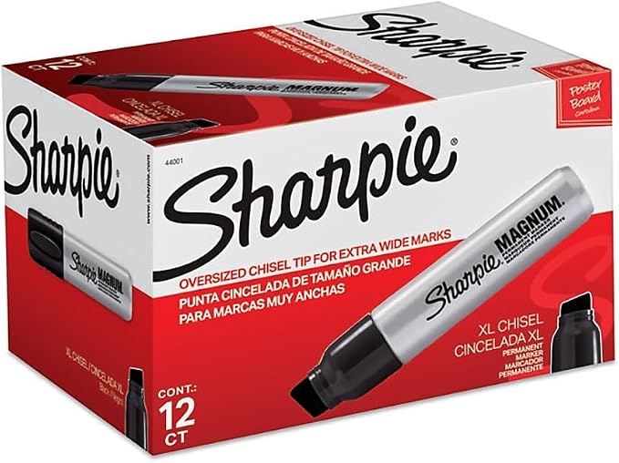 Sharpie Magnum Permanent Markers, Oversized Chisel Tip, Teacher Supplies by Unknown