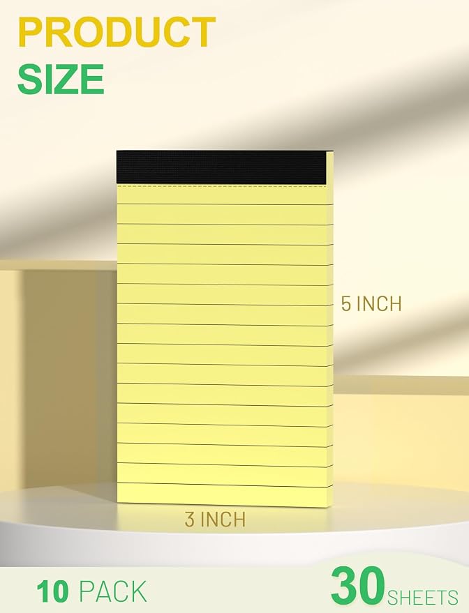 Yellow Note Pads 3x5 Small Notepads 3x5 Memo Pads Small Notebooks 3x5 Writing - Image 2
