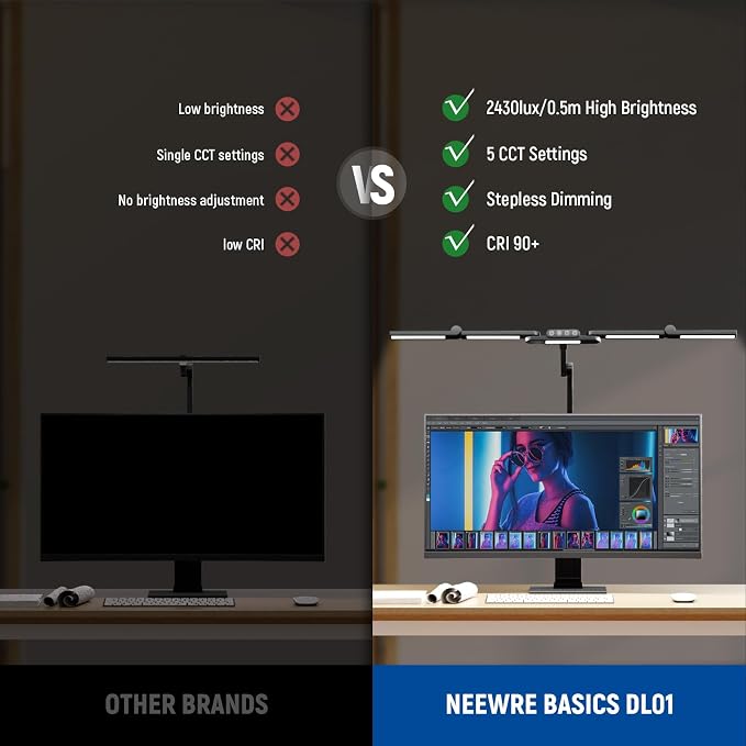 NEEWER Basics 32.5" Clip On Desktop LED Light - Image 3