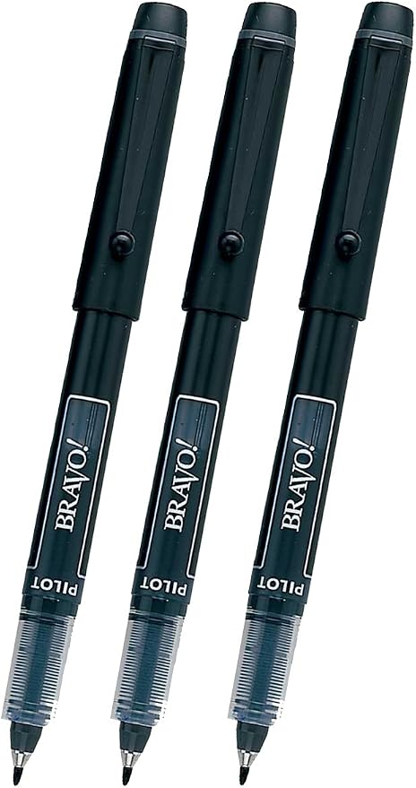 3 PENS Pilot Bravo Liquid Ink Marker Pen, Bold Point by PilotCorporationofAmerica