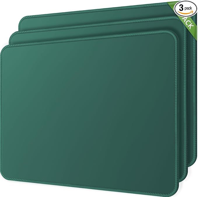 MROCO 3-Pack Mouse Pads, 30% Larger Surface, 8.5 x 11 in, Forest Green | by MROCO