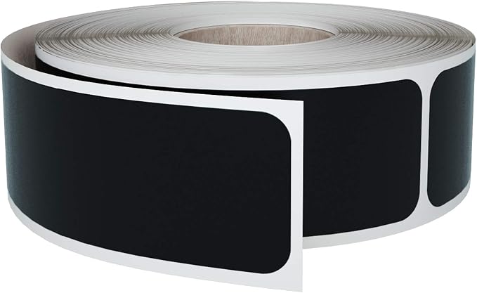Black Stickers on a Roll 250 Pack, Rectangular Adhesives Labels 3x1 inch by by RoyalGreen