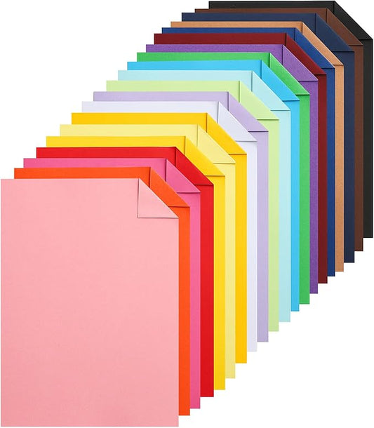 Silunkia 100 Sheets 20 Assorted Colors Cardstock Scrapbooking Paper, 92lb by Silunkia