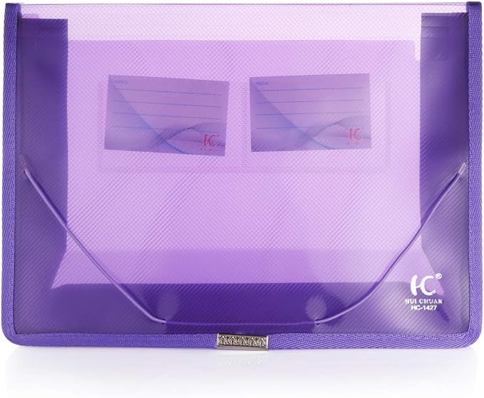 Eco-Friendly Plastic File Folders, Expanding Poly File Wallet, Transparent - Image 3