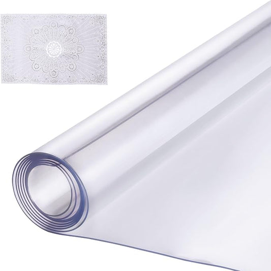 VEVOR Plastic Table Cover, 54 x 54 Inch 1.5 mm Thick Clear Square PVC Desk Mat by VEVOR