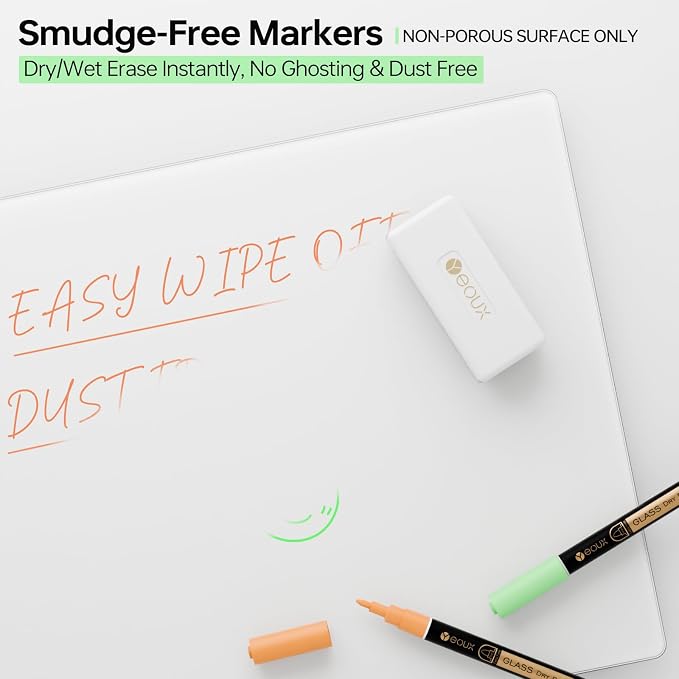 YEOUX Dry Erase Markers for Glass Board | Neon Colors, No Residue | Whiteboard - Image 4