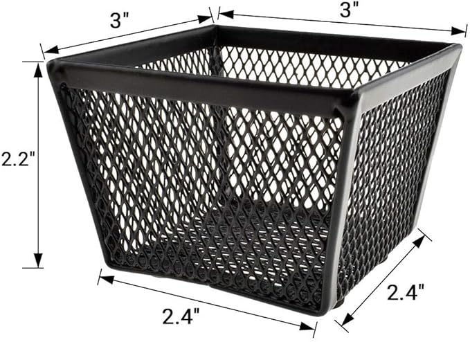 HAHIYO Stackable Paper Clip Mesh Holder cup 2.2" Height 2 Pack Black Sturdy PaperClip Holder Container for Desk Drawer Organizer Collection for Home Office School Soft Foam Feet No Sharp Edges-DeskLoop Office