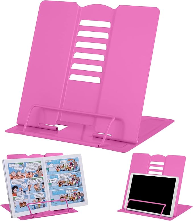 MSDADA Desk Book Stand Metal Reading Rest Book Holder Adjustable Cookbook by ColoryourlifewithMSDADA