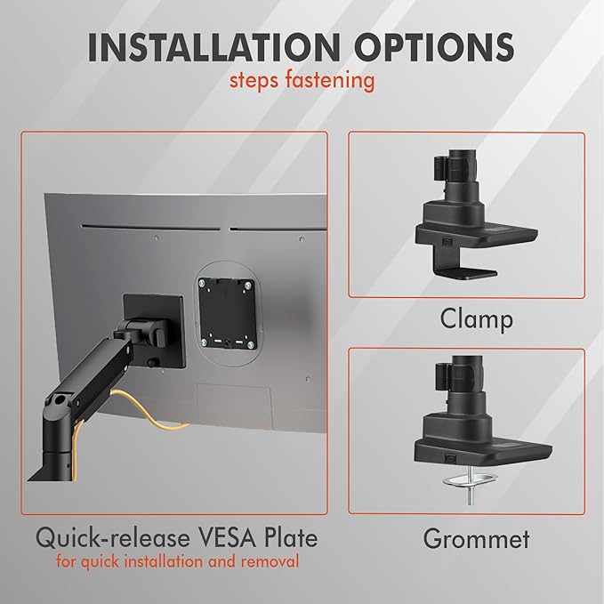 Dual Monitor Arm for 17-49 Inch Ultrawide Screens – Heavy Duty Monitor Arm Desk Mount – VESA Mount with Clamp and Grommet Base – Holds Up to 44 lbs. Each-DeskLoop Office