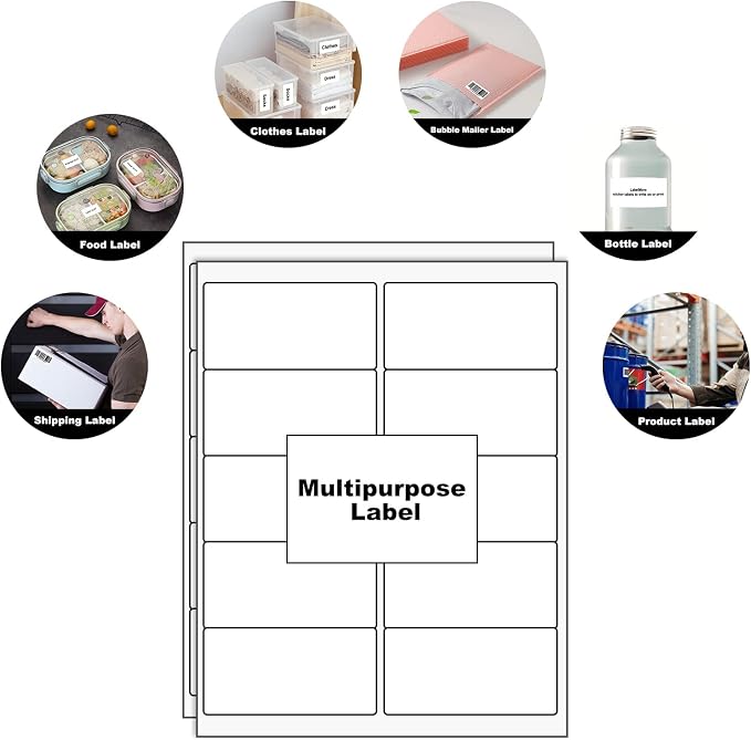 LabelMore 10 up Labels 2'' x 4" Shipping Address Labels - Image 4