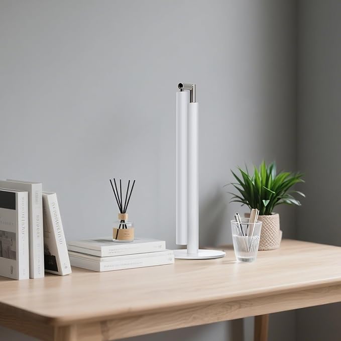 White LED Desk Lamp - Foldable Industrial Desk Light for Home Office, 15W Dimmable Table Lamp for Reading with Base, 4 Color Temps, 16" Eye Caring Metal Desktop Task Lamp for College Dorm Study-DeskLoop Office