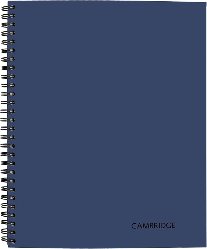 Cambridge Limited Business Notebook, Legal Ruled, 8-1/4" x 11", 80 Sheets, Soft Touch Flexible Cover, Wirebound, Blue (UN06062-20)-DeskLoop Office