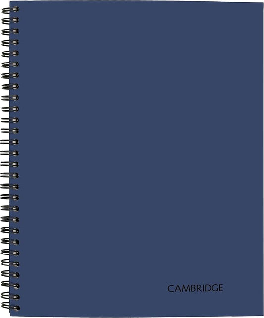 Cambridge Limited Business Notebook, Legal Ruled, 8-1/4" x 11", 80 Sheets, Soft Touch Flexible Cover, Wirebound, Blue (UN06062-20)-DeskLoop Office