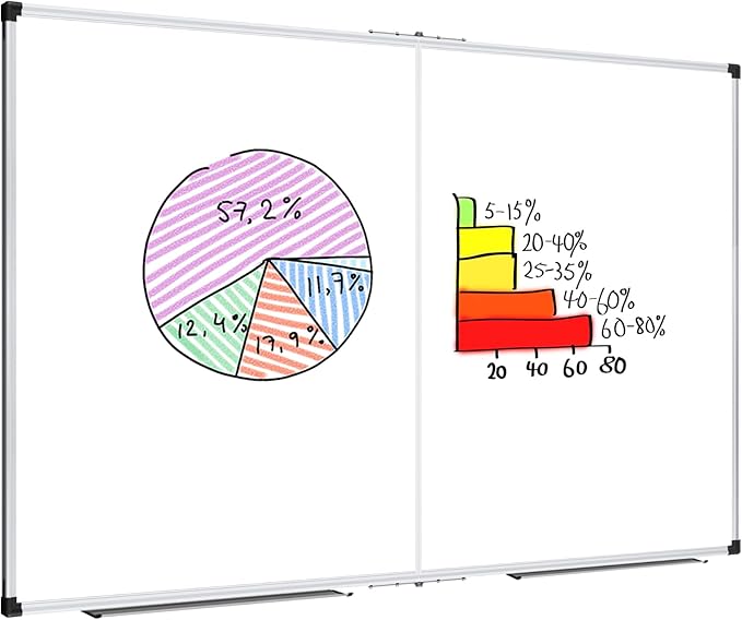 XBoard Magnetic Whiteboard 60 x 36 Inch, Foldable Dry Erase White Board by XBoard