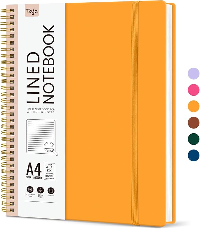 Taja Spiral Lined Notebook, 8.5"x11" Notebooks by Taja