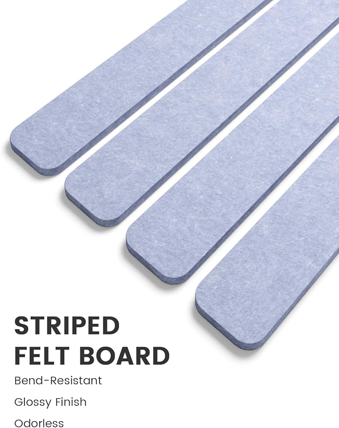 Fluxynara Cork Board Alternative Felt Strip Board 5-Pack 13"x2", Office Pin - Image 3