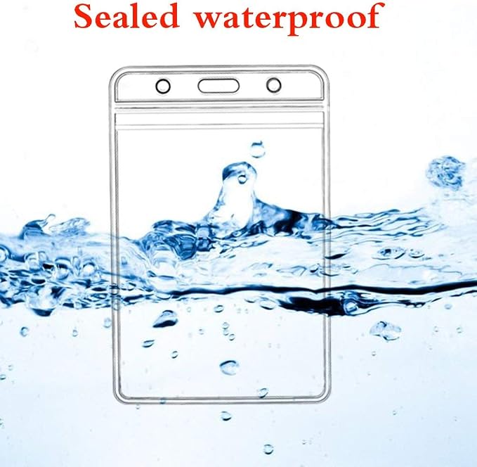 Vertical ID Badge Holders Sealable Waterproof Clear Plastic Holder, Fits - Image 6