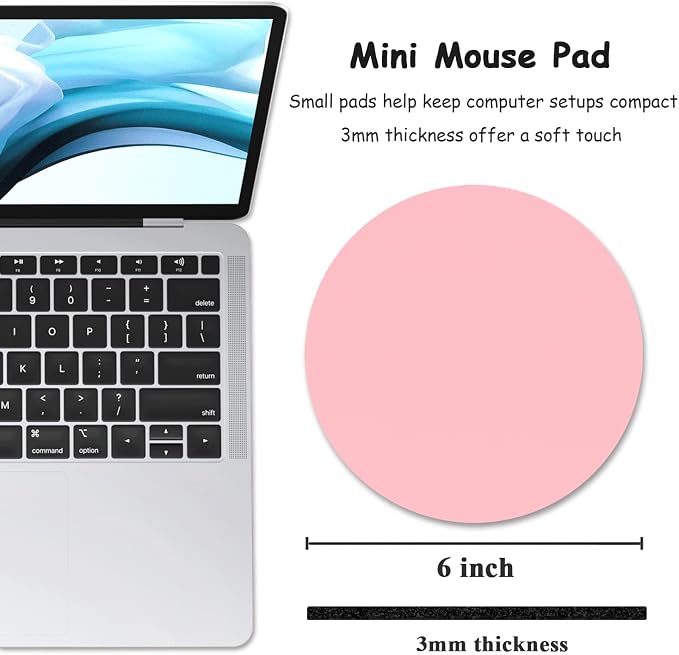 Dapesuom Small Mouse Pad, 6 x 6 Inch Thick Rubber Premium-Textured Non-Slip - Image 2