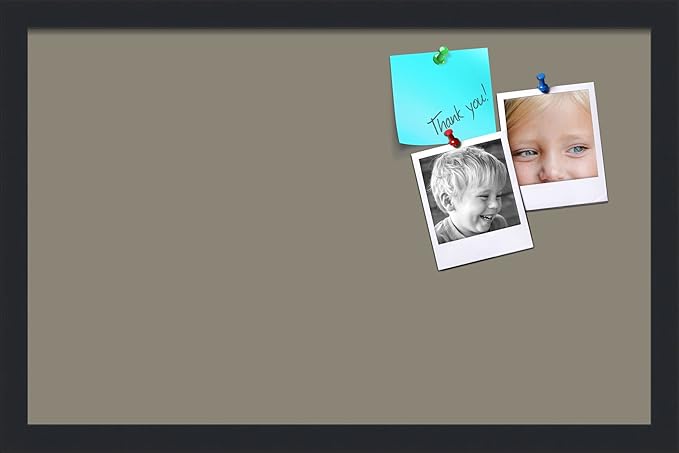 PinPix 22x14 Inch Cork Bulletin Board. This Decorative Framed Pin Board Comes with Pewter Design and a Satin Black Frame. Ideal for Home Office Decor or Message Board (PinPix-1812)-DeskLoop Office