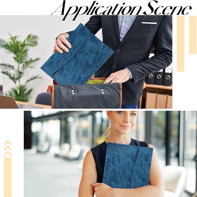 A4 PU Leather Portfolio Filing Envelope Oragnizer Thin Waterproof File Holder - Image 5