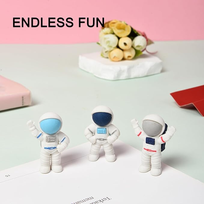 18Pcs Cute Outer Space Themed Erasers for Kids Bulk, Kawaii Fun Spaceman Desk Pet Pencil Erasers for School Classroom Supplies Prize Gifts Party Favors-DeskLoop Office