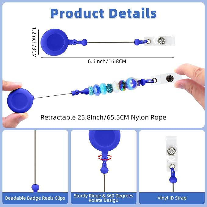 30pcs Beadable Badge Reels Making Kits - Image 7