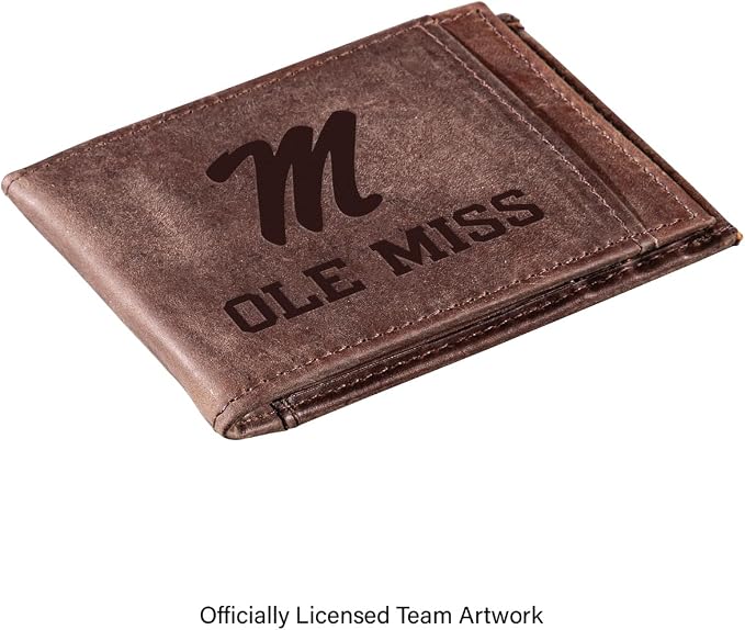 Team Sports America NCAA University of Mississippi Front Pocket Slim Wallet - Image 2
