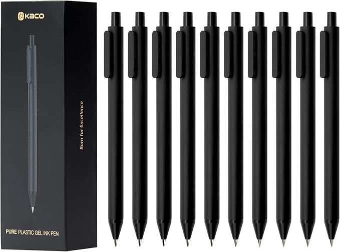 Kaco Gel Pens, 0.5 mm Fine Point, Quick Dry Smooth Writing, Aesthetic Office by Kaco