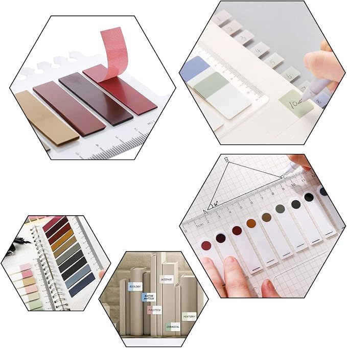 AIYUENCICI Index Tabs with Ruler, 4 Pack 660 Pieces Sticky Tab, Note Page Marker - Image 2