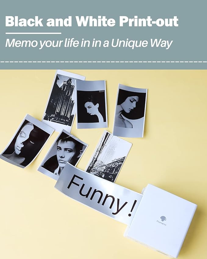 Phomemo Sticker Printer- Mini Thermal Sticker Printer Machine, Small Pocket Label Maker Instant Print for DIY Creation, Study Notes, Photos, Portable Inkless Photo Maker for Kids/Students, White-DeskLoop Office