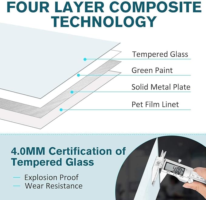2-in-1 Magnetic Glass White Board 60'' x 48'' Extra Large Splicing Tempered Glass Whiteboard, 4' x 5' Frameless Big Glass Dry Erase White Board for Wall, Office, Home-DeskLoop Office