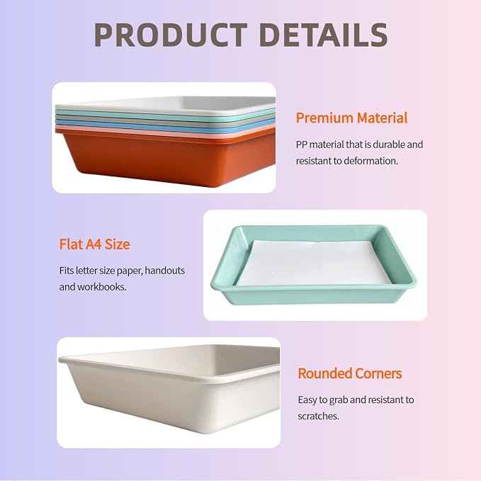 12Pcs Letter Size Flat Storage Tray Organizer Bin - Image 4