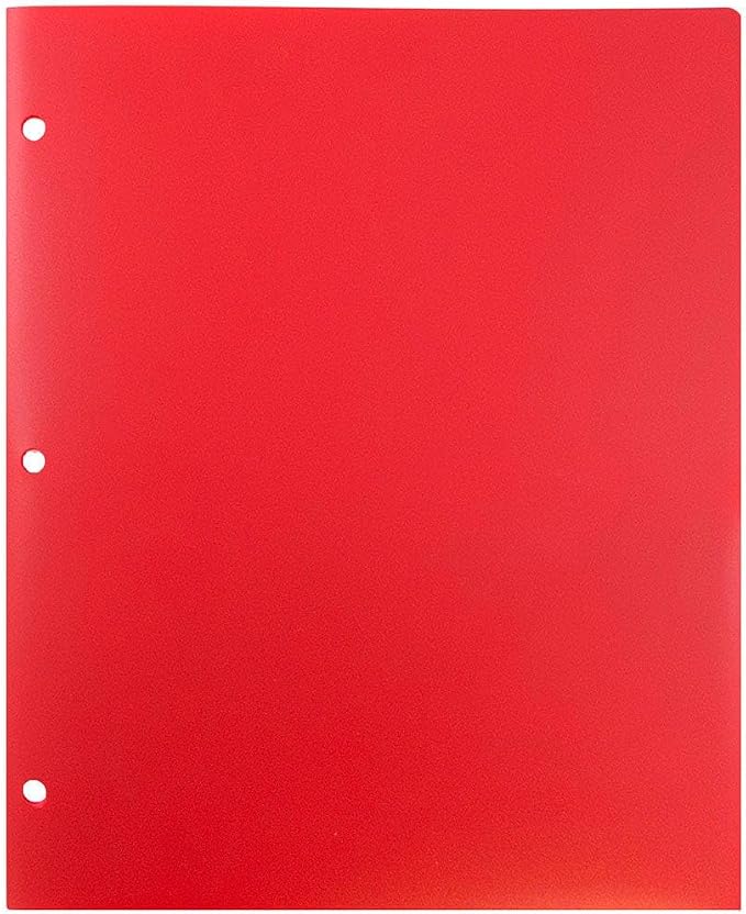 JAM PAPER Heavy Duty Plastic 3 Hole Punch Pocket Folders - Image 4