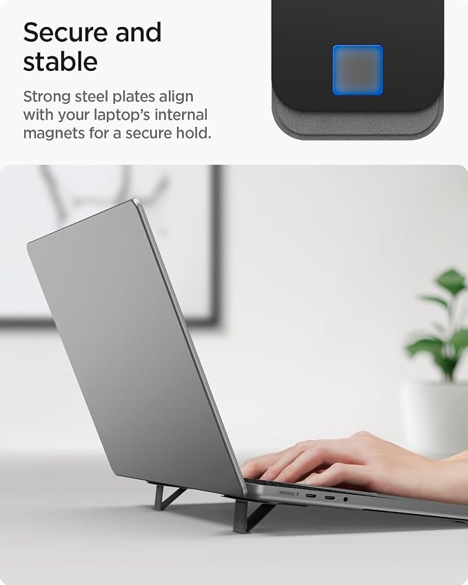 Spigen Slim Fold Adhesive Laptop Stand 2 Piece Foldable Portable Dual Ergonomic - Image 6