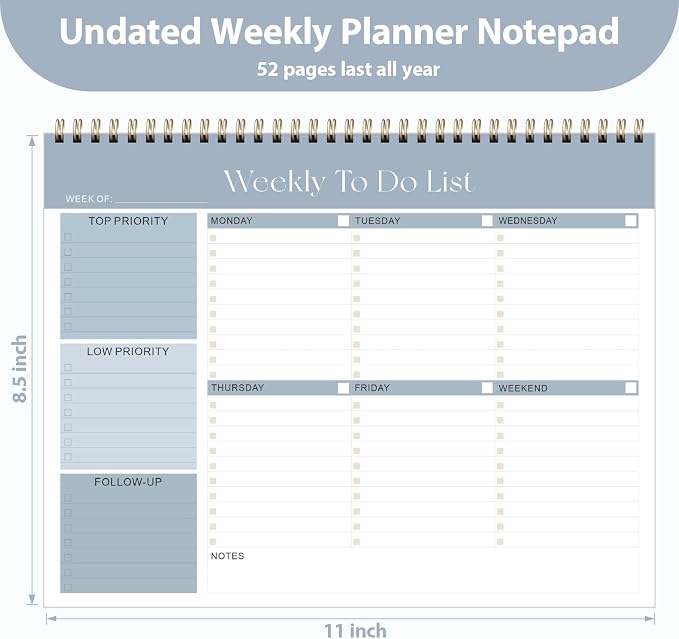 Weekly To Do List Notepad, Undated Planner - Image 3