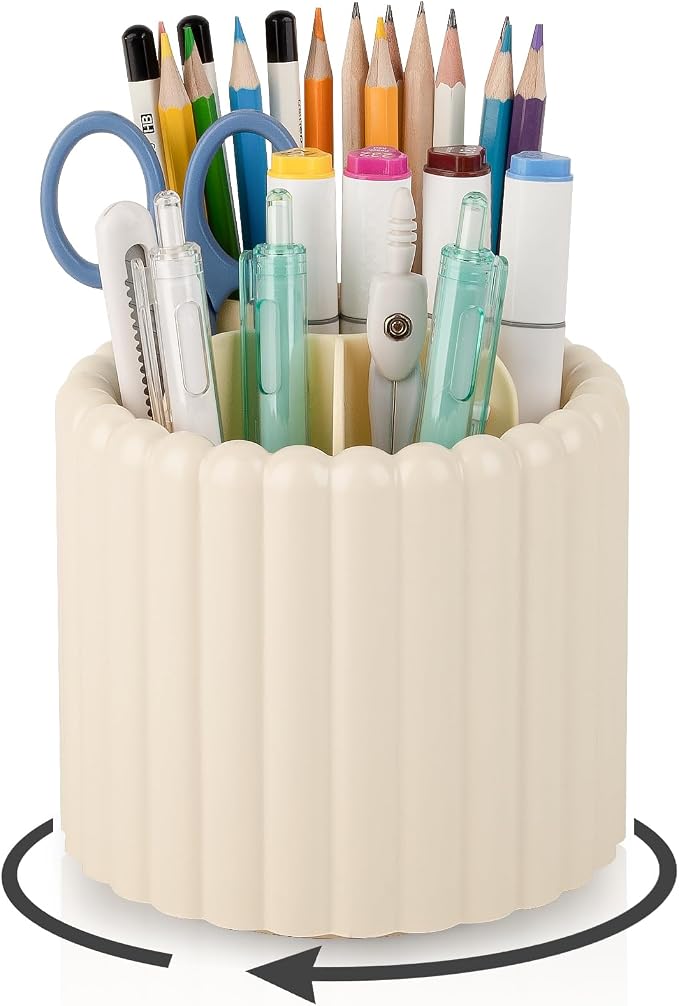 Anyoifax 360° Rotating Pen Holder 7 Slots Desk Organizer Removable Pencil Cup by Anyoifax