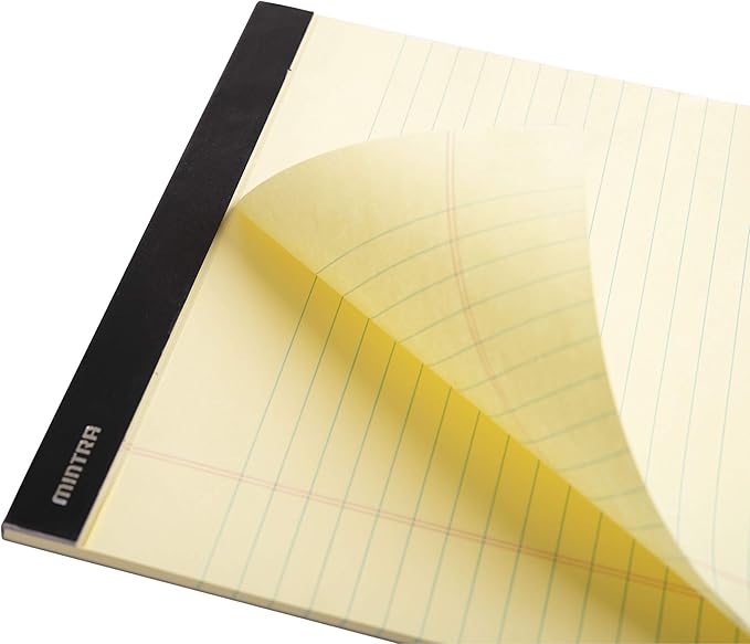 Mintra Office Legal Pads, ((xBasic, 5in x 8in, Narrow (Canary), 36pk (6-6pks))-DeskLoop Office