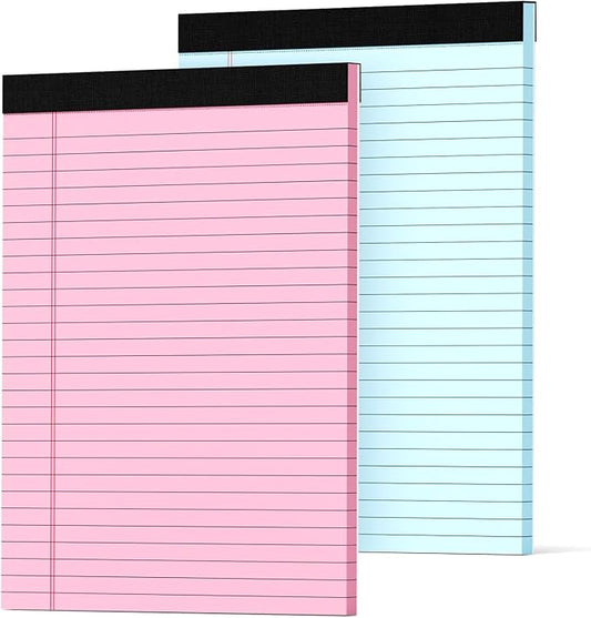Colored Legal Pads 8.5 x 11, 2 Pack Pink Notebook Paper 8.5 x 11, Colored Note Pads 8.5 x 11 Notepad, Paper Pads 8.5 x 11 Writing Pads, Colored Lined Pads of Paper 8.5 x 11, Wide Ruled, 30 Sheets/Pad-DeskLoop Office