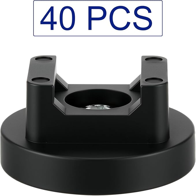 Yookeer 40 Pcs Magnetic Zip Tie Mount Base Black Magnetic Cable Clips Wire - Image 5
