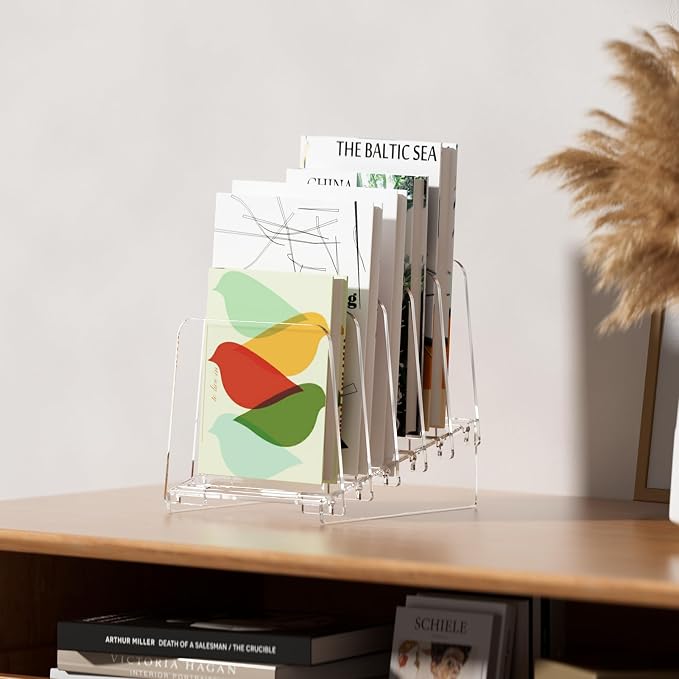 MaxGear Desk File Organizer, 5-Section Vertical Acrylic Filing Folders Holder - Image 6