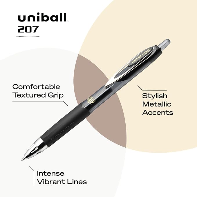 uniball 207 Retractable Gel Pens, Micro Point - Image 3