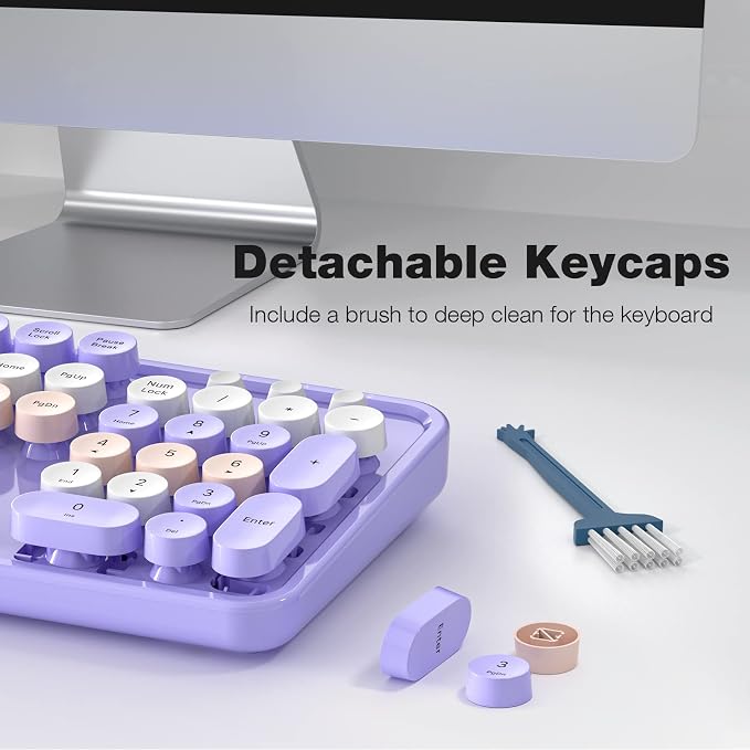 MOFII Wireless Keyboard and Mouse Combo, 2.4GHz Retro Full-Size Keyboard - Image 5