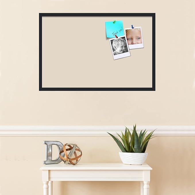 PinPix 34x22 Inch Cork Bulletin Board. This Decorative Framed Pin Board Comes with Desert Pastel Design and a Satin Black Frame. Ideal for Home Office Decor or Message Board (PinPix-1815)-DeskLoop Office