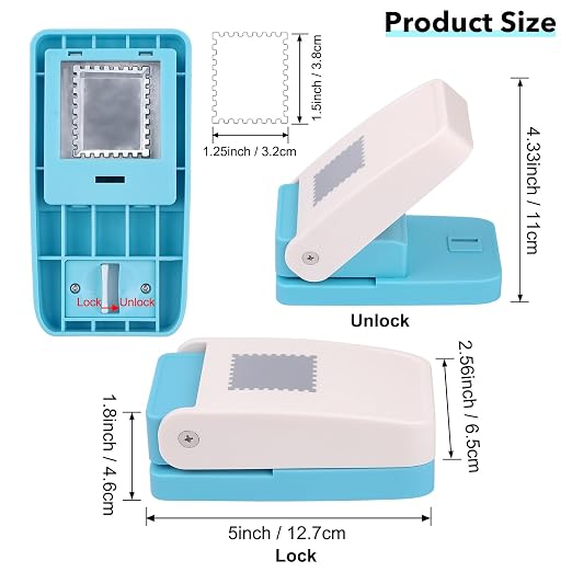 Stamp Punch, 1.5X1.25 inch Large Rectangular Postage Stamp Punch, Lever Paper - Image 3